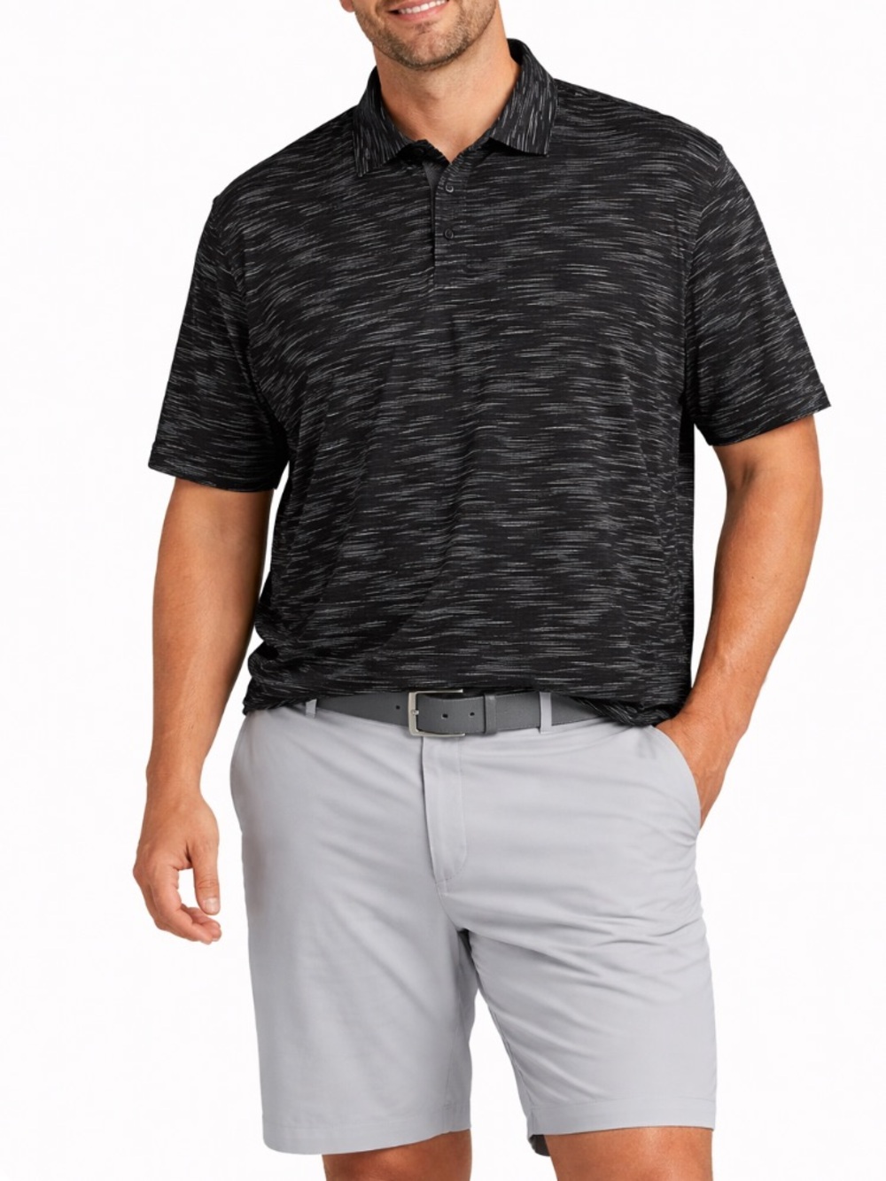 Reebok Speedwick Golf Polo Black Gray Space Dye 3XL Big & Tall Men’s